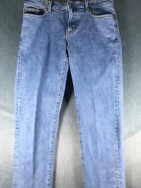 Lands' End Square Rigger Mens Jeans Size 34 Blue Denim Cotton Stretch Skinny Leg